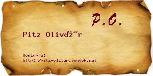 Pitz Olivér névjegykártya